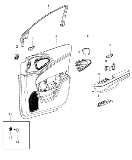 2016 Chrysler 200  Mat-Pull Cup Diagram for 1YE82DX9AA