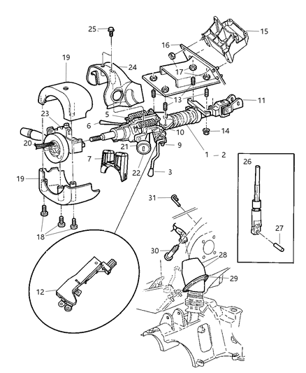 2007 Chrysler Town & Country  Nut-Hexagon Diagram for 6503014