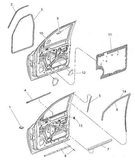 2000 Dodge Dakota  Seal-Body Side Diagram for 55257425AB