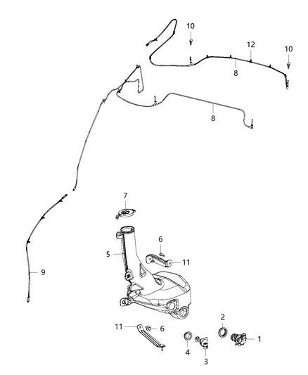 2014 Dodge Challenger  Nozzle-Windshield Washer Diagram for 68024312AB