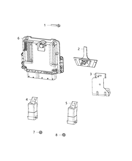 2019 Jeep Grand Cherokee  Bracket-Heater Control Unit Diagram for 68184367AC