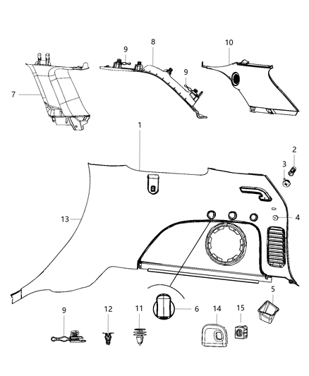 2018 Jeep Grand Cherokee  Bezel-LIFTGATE Switch Diagram for 1TK09DX9AA