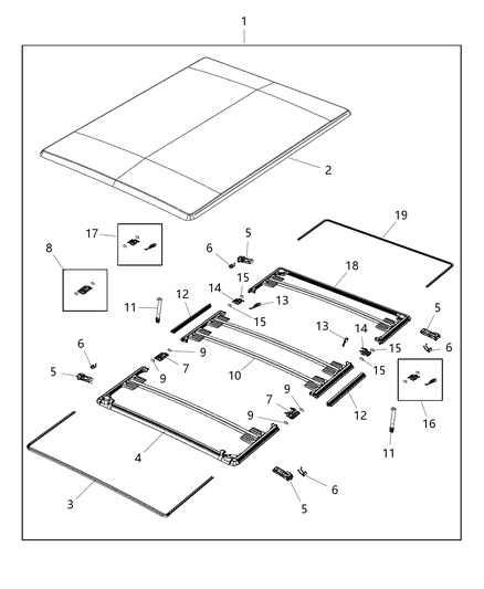 2014 Ram 2500 Kit-Hinge Diagram for 68234358AA