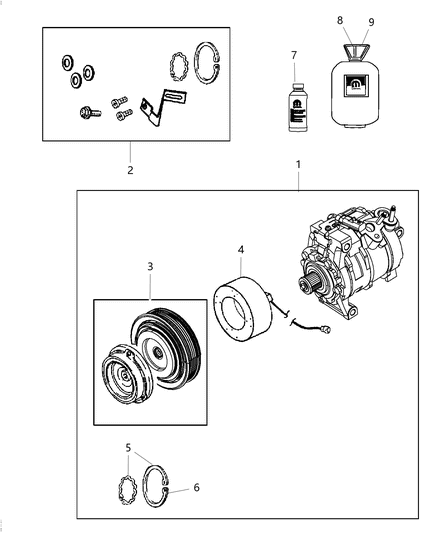 2021 Ram 1500  COMPRESOR-Air Conditioning Diagram for 68320915AA