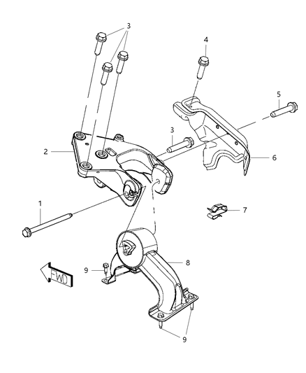 2017 Dodge Grand Caravan  Bolt-HEXAGON Head Diagram for 6504320