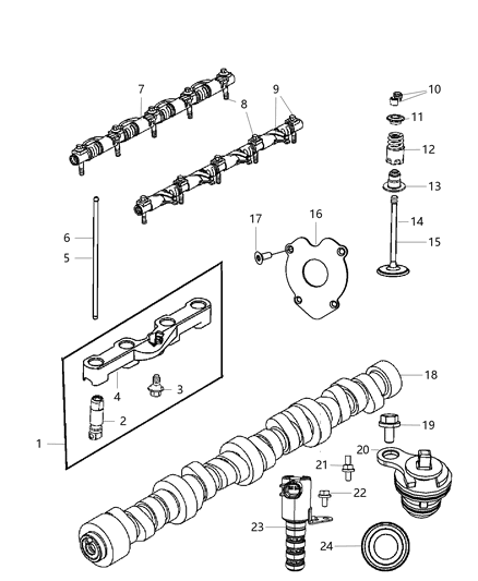 2016 Dodge Challenger  Hydraulic Engine Lifters And Yoke Diagram for 5038784AA