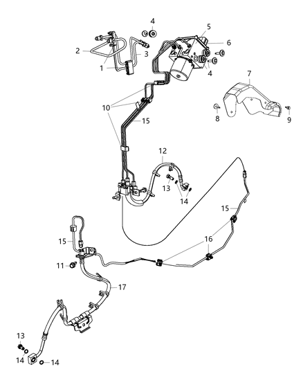2018 Ram 2500  Hose-Brake Diagram for 4779943AJ