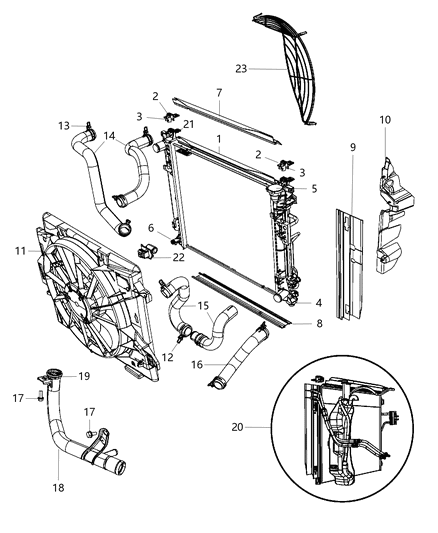 2008 Dodge Grand Caravan  Engine Cooling Radiator Diagram for 4677755AA