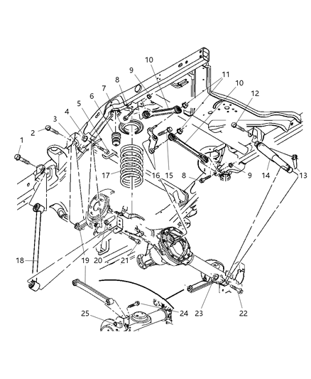 2005 Dodge Durango Lateral Arm Replaces Diagram for 52113275AA