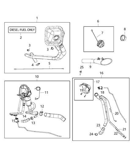 2015 Ram 3500  Tube-Fuel Filler Diagram for 68164507AB
