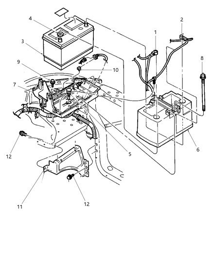 2000 Dodge Dakota  Tray-Battery Diagram for 55255047AD