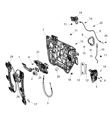 2018 Dodge Journey  Handle-Exterior Door Diagram for 1RH64KW3AG