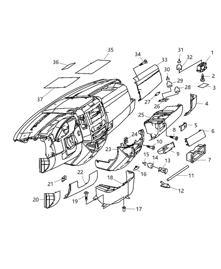 2008 Dodge Sprinter 2500  Cover-Instrument Panel End Diagram for 68004759AA