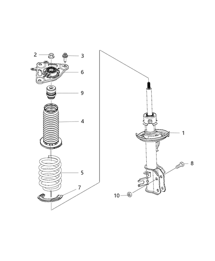 2016 Jeep Renegade  Mount-STRUT Diagram for 68246697AA