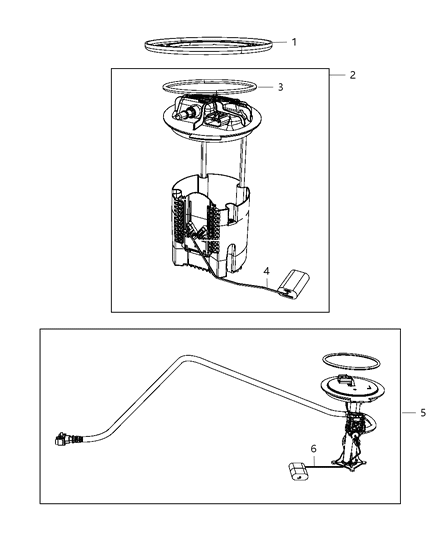 2013 Jeep Grand Cherokee  Fuel Pump Module Assembly-And Level Sensor Module Diagram for 5145585AB