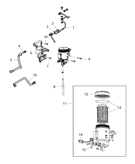 2020 Ram 2500  Valve-Water Separator Drain Diagram for 68436628AA