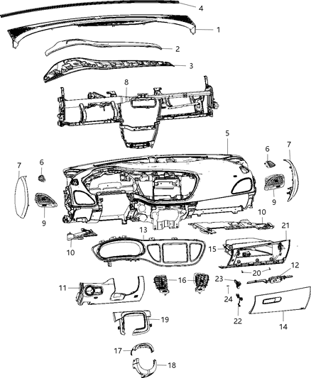 2013 Dodge Dart  Cover-Steering Column Opening Diagram for 1SV30DX9AC