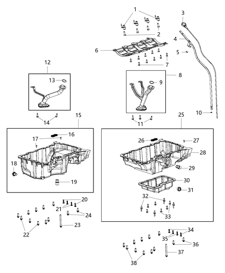 2021 Jeep Cherokee  Nozzle-Piston Oil Cooler Diagram for 4893689AA