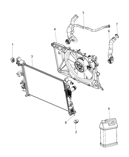 2020 Jeep Compass  Engine Cooling Radiator Diagram for 68273398AA