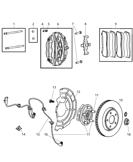 2006 Jeep Grand Cherokee  Brake Rotor Diagram for 5290733AA