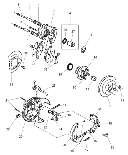 1997 Dodge Neon  Piston-Disc Brake Diagram for 4762551