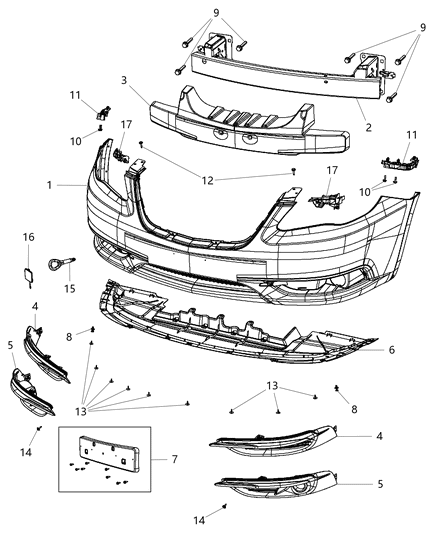 2014 Chrysler 200 Bracket-FASCIA Diagram for 68081828AE