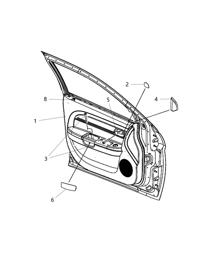 2012 Dodge Avenger  Bezel-Mirror Opening Cover Diagram for 1TA23DX9AC