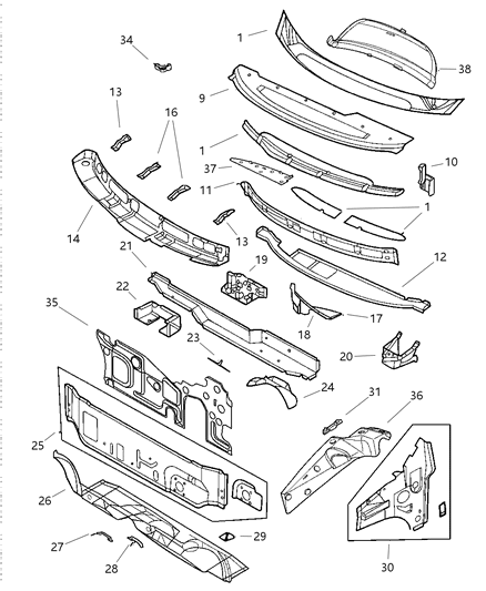 1997 Chrysler Town & Country  Panel-Dash Diagram for 4860110