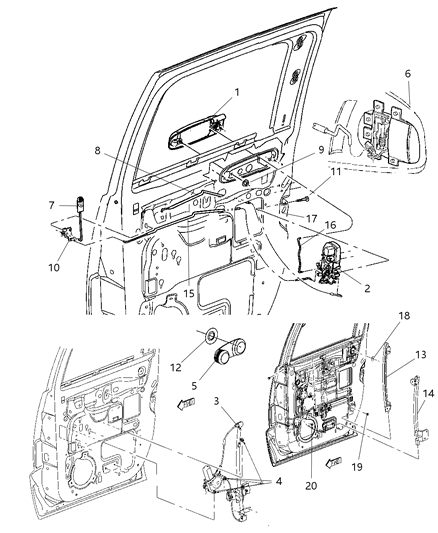 2010 Dodge Dakota  Rear Door Latch Diagram for 55112602AB