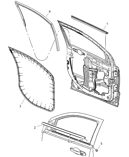 2010 Jeep Compass  WEATHERSTRIP-Front Door Belt Diagram for 5074654AC