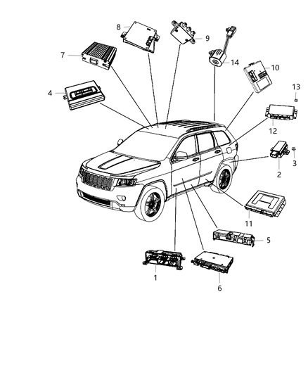 2013 Jeep Grand Cherokee  Module-Active DAMPENING Diagram for 56029455AD