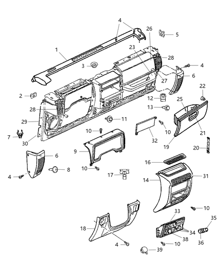 2006 Jeep Wrangler  Screw-TRUSS Head Diagram for 6507008AA
