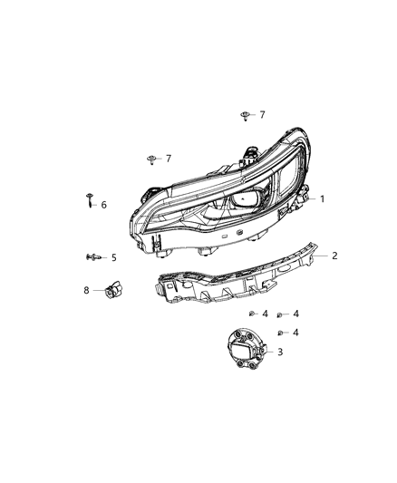 2021 Jeep Cherokee  HEADLAMP Right Diagram for 68275944AH