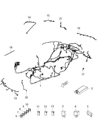 2013 Chrysler 300  Cover-Power Distribution Center Diagram for 68172194AA