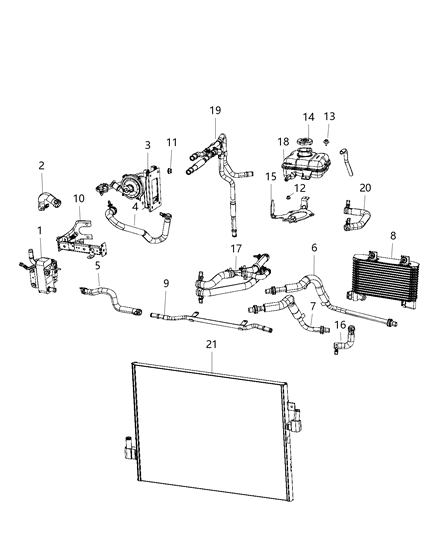 2019 Dodge Challenger  Hose-Oil Cooler Return Diagram for 5181876AE