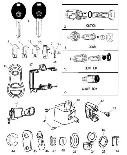 2003 Chrysler PT Cruiser  Module-KEYLESS Entry Diagram for 4671879AB