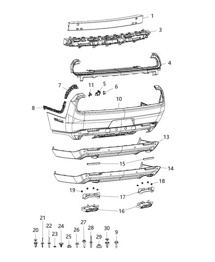 2016 Dodge Challenger  FASTENER-FASCIA Diagram for 68210860AA