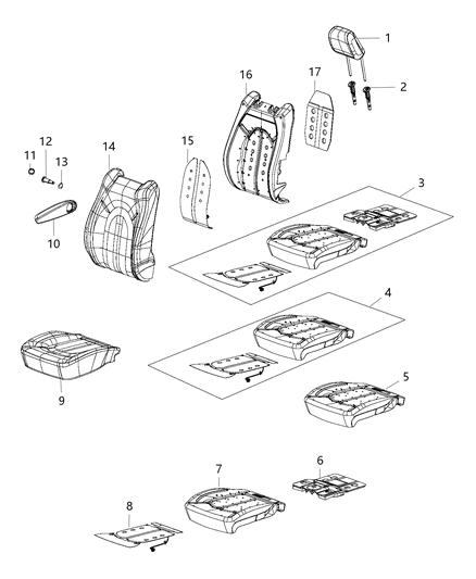2020 Chrysler Pacifica  Bag-Seat Back Diagram for 68229493AB