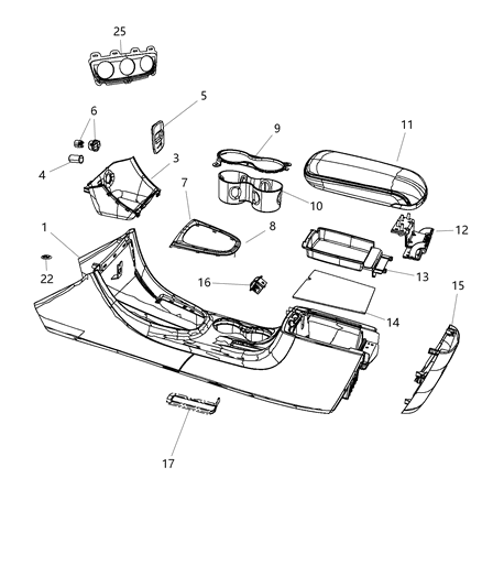2011 Chrysler 200  Boot-Floor SHIFTER Diagram for 1SW66SZ6AA