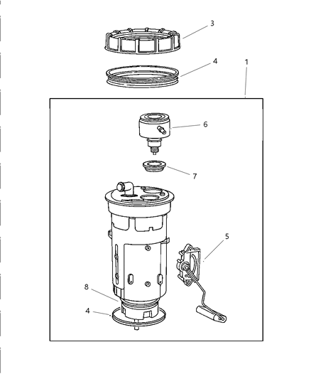 2000 Dodge Ram Van  Electric Fuel Pump Diagram for 5010370AC