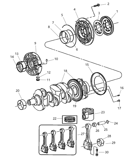 2005 Jeep Liberty  Ring-Piston Pin Diagram for 5140392AA