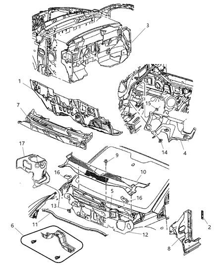 2009 Dodge Caliber  SILENCER-Shock Tower Diagram for 5115766AC
