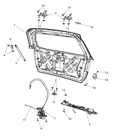 2010 Dodge Journey  LIFTGATE Diagram for 1DA24TZZAE