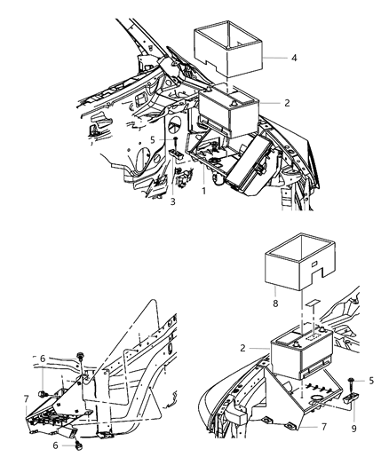 2012 Ram 3500  Tray-Battery Diagram for 68090000AC