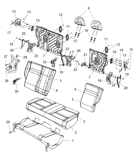2007 Jeep Compass  Bracket Diagram for 68001653AA