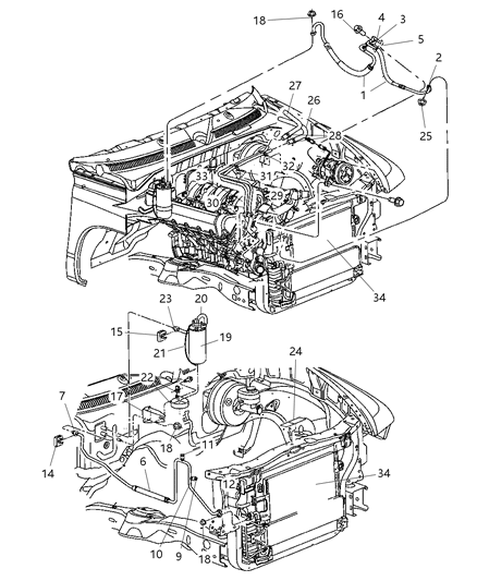 2003 Dodge Dakota  CONDENSER-Air Conditioning Diagram for 55055866AD