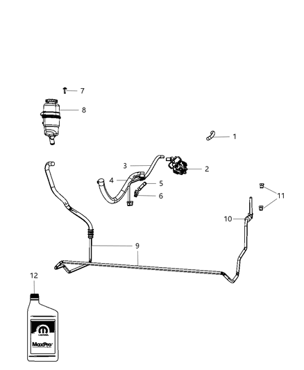 2009 Jeep Wrangler  Hose-Pump Supply Diagram for 52060189AD