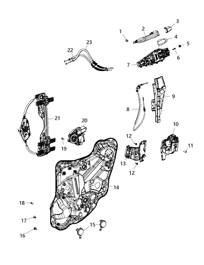 2021 Jeep Compass  Rear Door Latch Left Diagram for 4589915AE