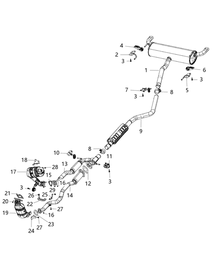 2014 Jeep Cherokee  Resonator-Exhaust Diagram for 68185926AB