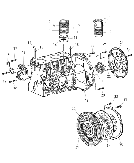 2006 Jeep Liberty DOWEL Pin-Transmission Adapter Diagram for 5015045AA